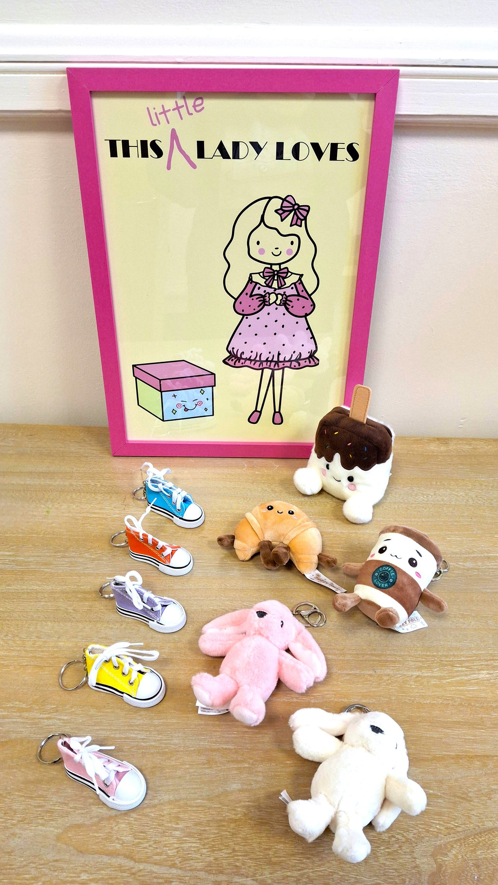 Examples of bag charms.