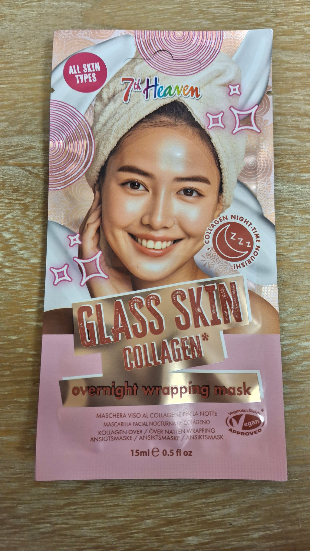 A photo of 7th Heaven Glass Skin Collagen Overnight Wrapping Mask.